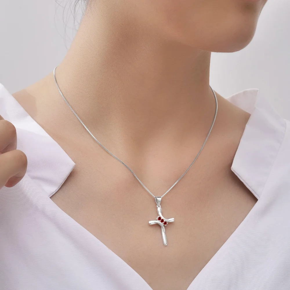EVERU Cross Birthstone Necklace