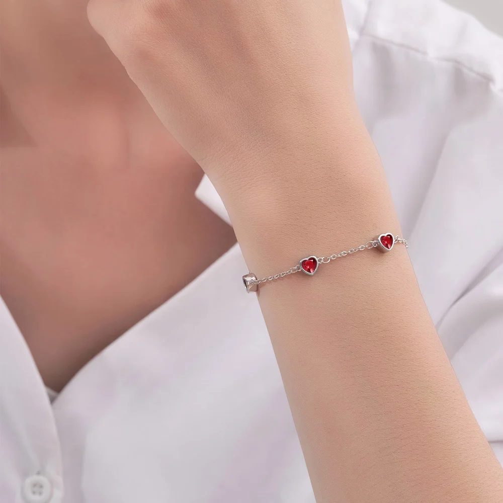 EVERU Heart Birthstone Bracelet